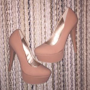 Nude platform heels